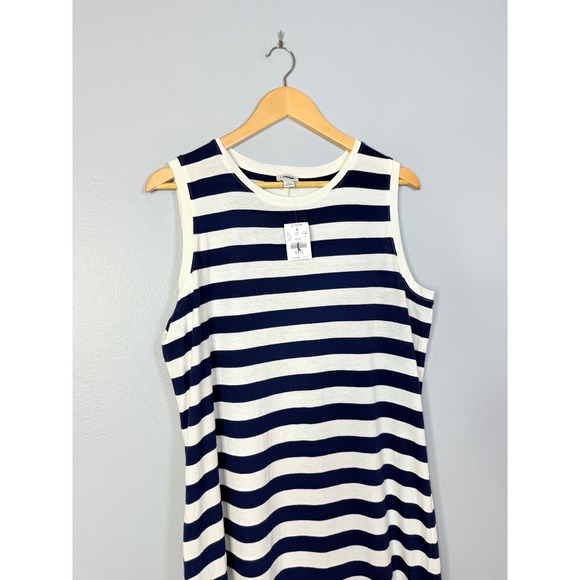 J.Crew Striped knit midi‎ dress Large Blue & White NWT - Picture 5 of 10